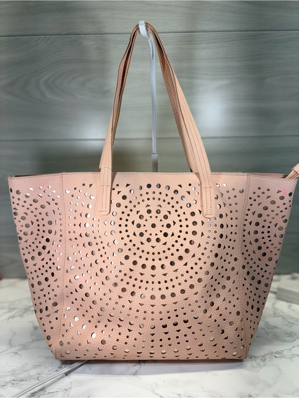 Bath & Body Works Blush Pink Perforated Tote